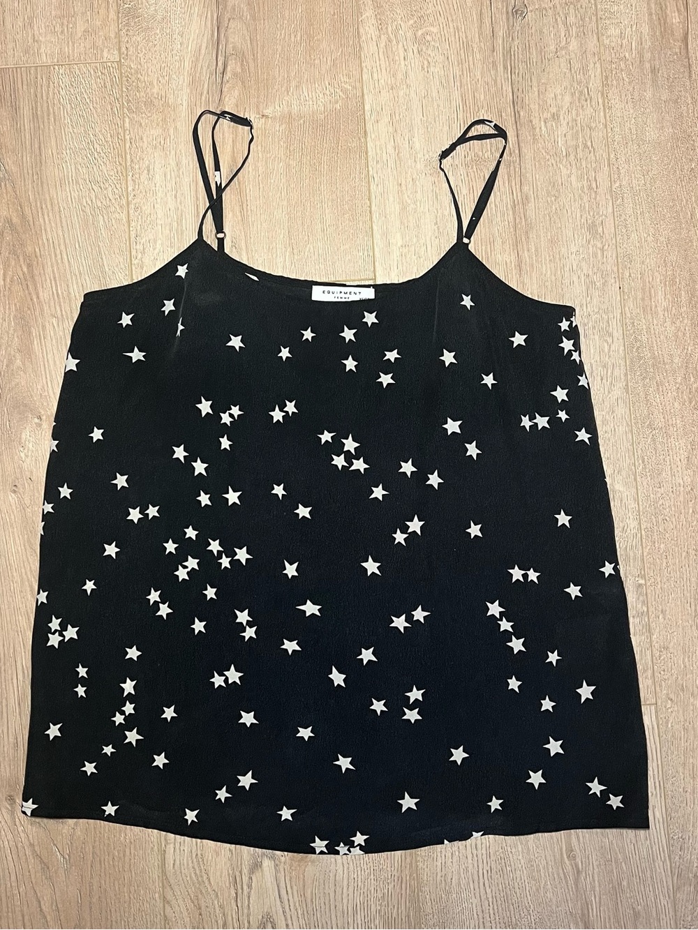 Equipment Black Star-Print Silk Cami